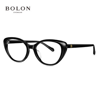 暴龙（BOLON）近视眼镜框23年猫眼板材光学镜架可配度数女BJ3187 B10-亮黑 单镜框