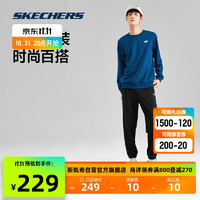 SKECHERS 斯凯奇 秋冬季男女士运动卫衣针织卫裤子休闲长袖套装