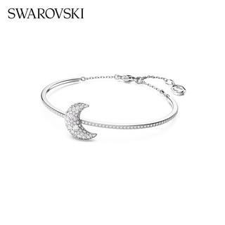 施华洛世奇（SWAROVSKI）月来月心动 品牌直售 Luna 手镯 月亮造型 镀白金色 5666175