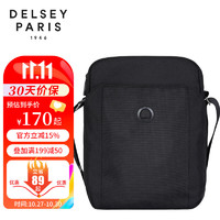 DELSEY 戴乐世 单肩包潮斜挎包时尚11英寸iPad小包战术记者包竖版黑 3354