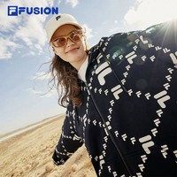 FILA 斐乐 FUSION斐乐情侣外套开衫老花卫衣男女秋季宽松运动上衣串标