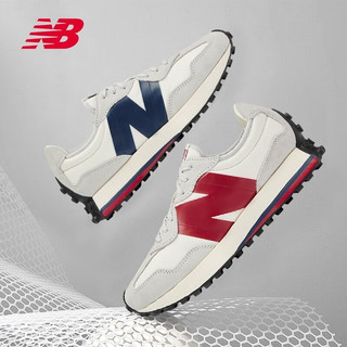 new balance NB官方男鞋女鞋327系列复古经典轻便休闲鞋运动鞋 浅灰色/白色 MS327SC1 42.5