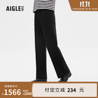 AIGLE【11.11】AIGLE艾高23年秋户外针织松紧腰直筒阔腿长裤 黑色 AV902 40(170/78A)