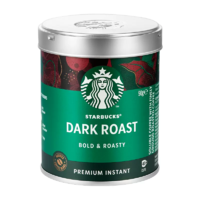 STARBUCKS 星巴克 美式黑咖啡深度烘焙速溶免煮罐装咖啡粉90g提神