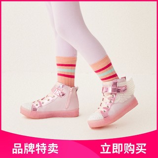 SKECHERS 斯凯奇 女婴童小童|梦幻甜美女童闪灯运动鞋闪钻帆布鞋秋季