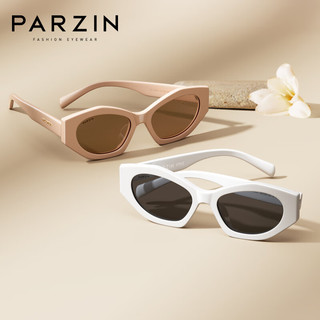 PARZIN 帕森 Flora系列太阳镜女 时髦易搭上镜显瘦遮阳防晒潮墨镜 2024款75006 夕岚粉