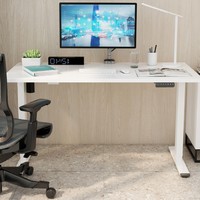 PLUS会员：Loctek 乐歌 E2 升降电脑桌 雅白色 1.4m 直形款