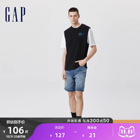 Gap 盖璞 男装夏季2023新款LOGO亲肤无袖背心672034运动休闲上衣