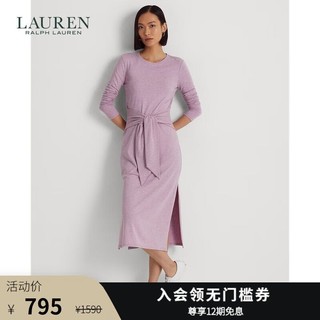 RALPH LAUREN LAUREN RALPH LAUREN 拉夫劳伦 女装 正面系结平纹针织连衣裙 500-紫色 0