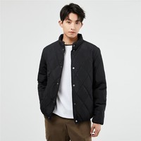 GIORDANO 佐丹奴 棉服外套男秋冬夹棉菱形格纹男士立领保暖棉衣13073861