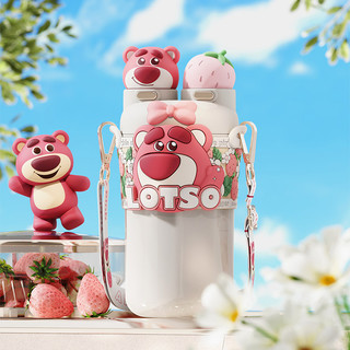 摩登主妇 迪士尼草莓熊保温杯儿童2023新款吸管水杯女生礼物