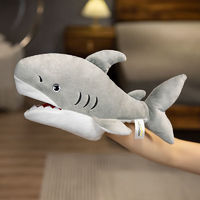 菲菲熊手偶玩具娃娃海洋动物手套哄娃宝宝安抚玩偶婴儿睡眠表演公仔 鲨鱼 31厘米-35厘米