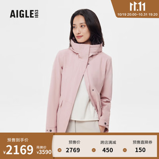 AIGLE【11.11】AIGLE艾高秋冬MTD防风防雨保暖户外鱼尾棉服女外套 暗粉色 AX503 36(160/84A)