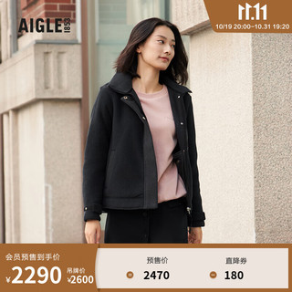 AIGLE【11.11】AIGLE艾高户外保暖厚款女士全拉抓绒衣 黑色 AN233 40(170/92A)