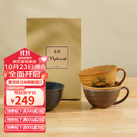 美浓烧（Mino Yaki）日本咖啡杯子古伊万里精致设计感小众下午茶陶瓷餐具 岁月流金咖啡杯三件套