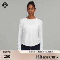 lululemon丨Lightweight Stretch 女士运动长袖 T 恤 LW3FOSS 白色 XS