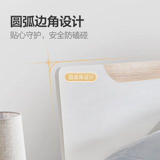 QM 曲美家居 床 现代简约轻北欧风家具舒适储物婚床 卧室双人床架子床 木本色 架子床 1.5米