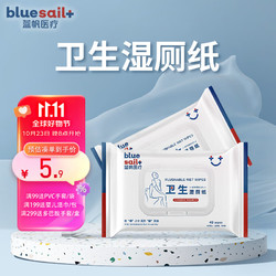 blue sail 蓝帆医疗 湿厕纸 如厕擦拭湿巾 40片/包