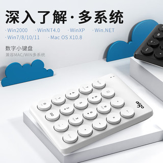 爱国者（aigo）N18PRO白色 数字小键盘 无线2.4G USB接口 笔记本台式通用 财会收银柜台证券用 小键盘