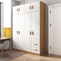 森普顿 衣柜卧室平开门衣柜实木组合现代简易简约板式家用柜子