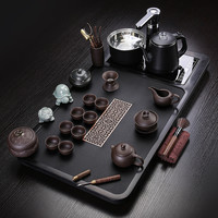 臻惜 高端新中式福禄长久乌金石全自动一体烧水电磁炉茶盘家用紫砂功夫茶具套装客厅茶台