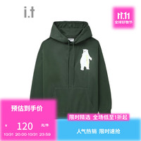 :CHOCOOLATE it 情侣款印花连帽卫衣2023秋季新款潮流趣味CLSWU15L GRD/绿色 S