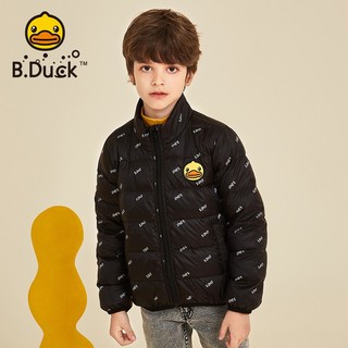B.DuckB.duck小黄鸭儿童轻薄短款羽绒服男童女童宝宝外套 钻石黑 120cm