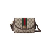 GUCCI 古驰 OPHIDIA系列 女士斜挎包 772239FACUJ 米色/乌木色 迷你