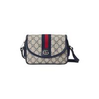 GUCCI 古驰 OPHIDIA系列 女士斜挎包 772239FACUK 米色/蓝色 迷你