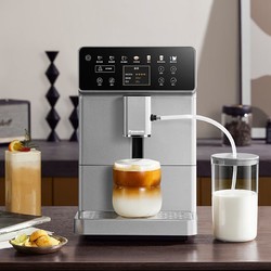 Panasonic 松下 咖啡机家用/办公室全自动意式咖啡机研磨一体 奶泡系统 现磨咖啡豆 NC-EA801 曜石灰