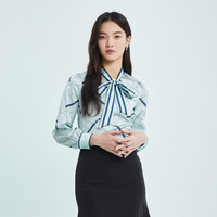 PRICH 印花系带领衬衫 PRBAC6C27R84