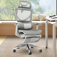 DBL 达宝利 Ergosmart优享版 人体工学椅 铝合金五星脚架+灰框银白色网布