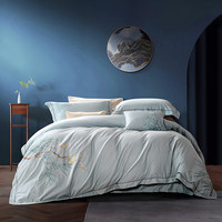 FUANNA 富安娜 60s长绒棉四件套全棉贡缎床品双人被套1.8米床（230*229cm）