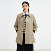 JZ玖姿卡其色风衣女装秋季休闲外套JWBQ41214