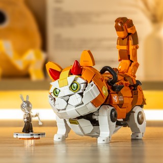 PLEYERID 野想 中国机械猫x橘太子 积木拼装玩具