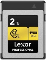 Lexar 雷克沙 Professional 2TB CFexpress Type B 存储卡黄金系列，高达 1900MB/s 读取速度，原始 8K 视频录制，支持 PCIe 3.0 和 NVMe (LCXEXPR002T-RNENG)