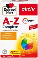 Doppelherz 双心 A-Z 复合维生素多种矿物质缓释片- 含有重要的维生素、矿物质和微量元素以及叶黄素 - 120 片