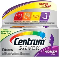 Centrum 善存 女性50加银复合维生素，含维生素D3、B族维生素、钙和多种维生素/多种矿物质补充剂，100片
