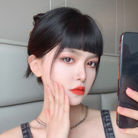 真发眉上刘海假发女夏假刘海自然前额刘海发片二次元齐刘海假发片