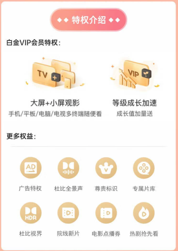 iQIYI 爱奇艺 白金会员360天+黄金会员5天+京东20元E卡