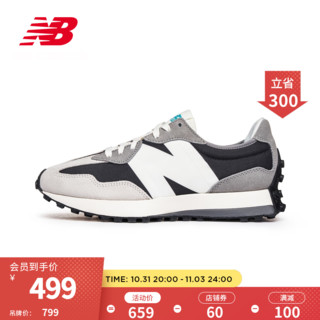 NEW BALANCE NB23男鞋女鞋327系列舒适简约百搭轻便休闲运动鞋 灰色/黑色 MS327OD 42.5(脚长27cm)