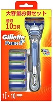 Gillette 吉列 Fusion 男士 5 刀片剃须刀 手动主机（10 个备用刀片）深层剃须