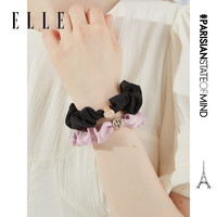 ELLE【2个装】发圈皮筋高级感无痕职业时尚简约发绳头绳 粉色 均码