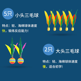 JIANTIAN 健田 加厚板羽拍板球 套装三毛球 带7球收纳袋