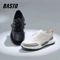 BASTO 百思图 2023春季新款商场同款简约运动圆头厚底男休闲鞋EAM02AM3