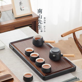 南山先生听风竹制茶盘家用排水式干泡茶台茶海办公室长方形茶托盘