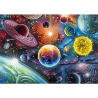 200/300/500/1000片成人儿童木质拼图拼板智力趣味认知玩具男女孩生卡通动物恐龙 神秘宇宙 200片木质 盒装 带图纸