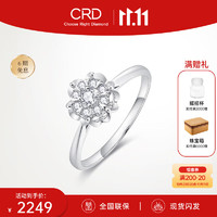 CRD克徕帝【闪发】铂金群镶钻戒女钻石戒指求婚结婚 0.7克拉效果 共约15分