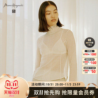 UNIQLO 优衣库 女装 Mame Kurogouchi高领T恤(网眼长袖打底) 462860