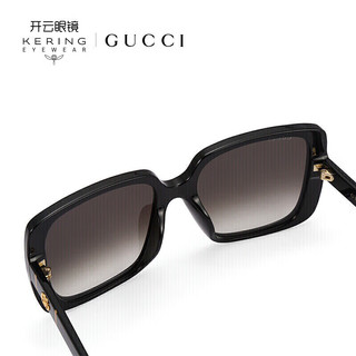 GUCCI 古驰 墨镜 方框太阳镜 塑料材质黑色镜框眼镜GG0632SA 001